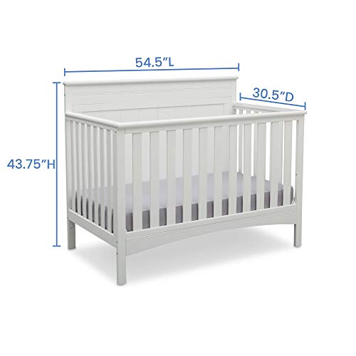 Delta Children Fancy 4-in-1 Convertible Baby Crib - Greenguard Gold Certified, Bianca White