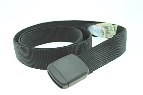 Big & Tall Hiker Money Belt Made in USA by Thomas Bates (Black)
