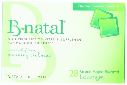 Everidis Health Sciences B-Natal Dietary Supplement Lozenges for Morning Sickness, Green Apple, 28-Count