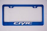 Honda Civic Blue Stainless Steel License Plate Frame