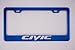 Honda Civic Blue Stainless Steel License Plate Frame
