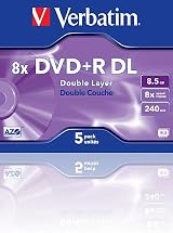 Verbatim DVD+R Double Layer 8.5GB 8x Jewel Case 5 Pack Scratch Protection view 2