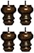 Osborne Replacement Furniture and Sofa Feet (Set of Four), Colonial Traditional Style Wooden Bun Feet, Quality Authentic Rubberwood with Beautiful Walnut Finish, Ready to Install with Bolts Attached