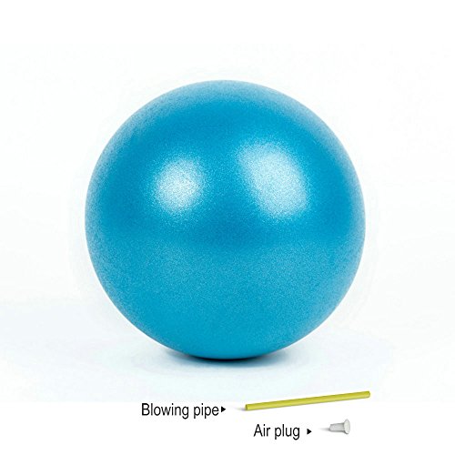 Comkit Mini Yoga Pilates Ball 10 Inch for Stability Exercise Training Gym Anti Burst and Slip Resistant Balls with Inflatable Straw (Blue)