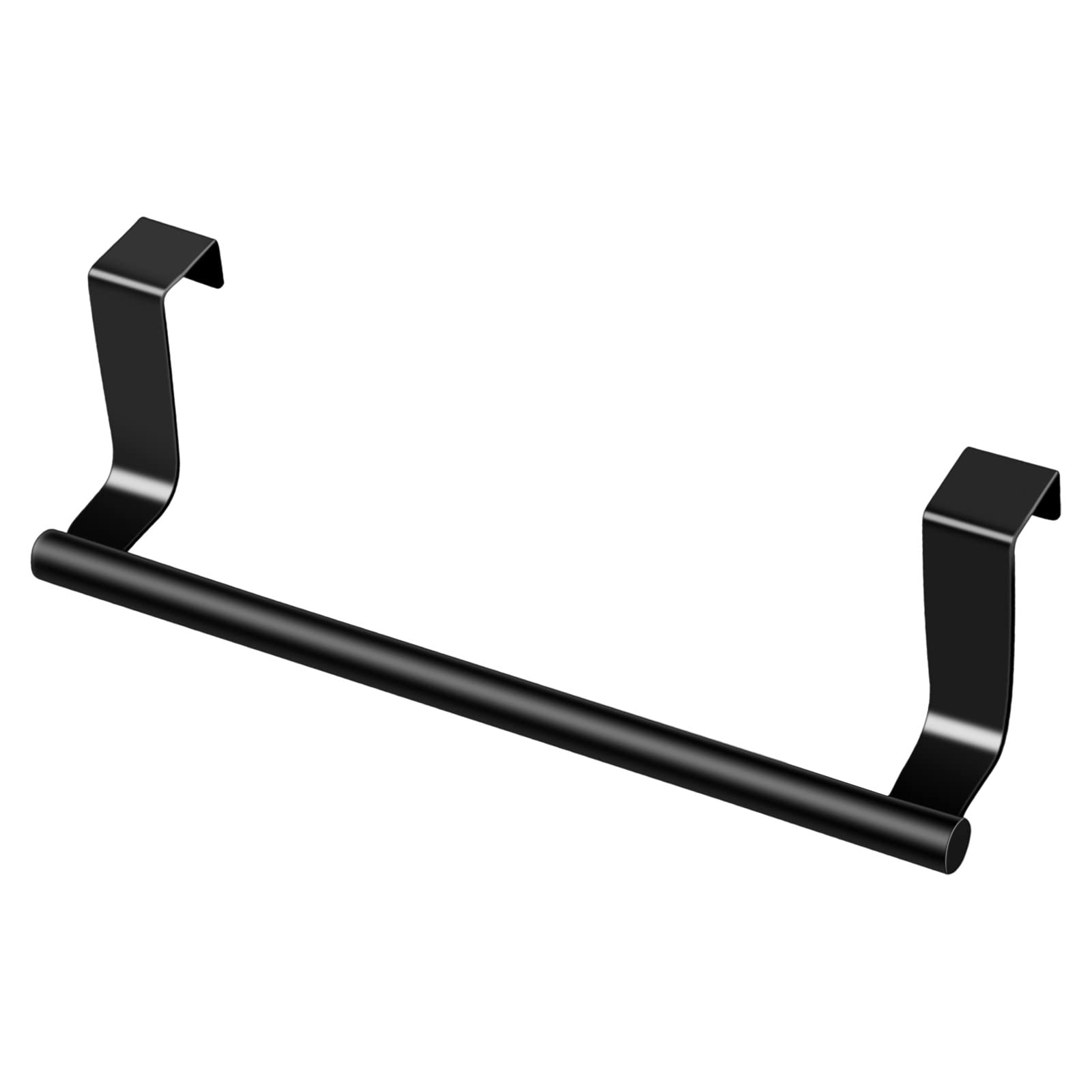 Over Door Towel Bar, Over Door Towel Rail, Over the Cabinet Towel Rail Over The Door Tea Towel Holder Towel Rack No Drilling for Kitchen and Bathroom Cupboards(23cm) (black)