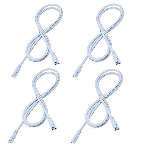 CNSUNWAY LIGHTING 4FT Extension Cord,Double End Connector Cable for T5 T8 Integrated LED Tube Light Fixture,Strip To Strip Connecting Wire-4 Pack