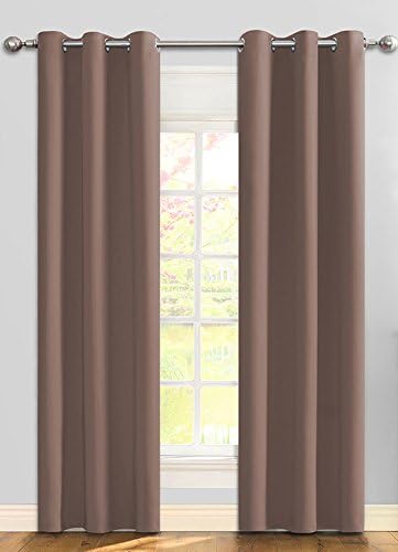 Ifblue Best Room Darkening Thermal Insulated Grommet Window Curtains -Blackout Curtains Drapes for Bedroom, Living Room, Kids Room-2 Panels 42 X 63 Inch each, Brown