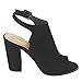 Betani Jillian-1A Women's Ankle Strap Cut Out Back Block Heel Ankle Booties
