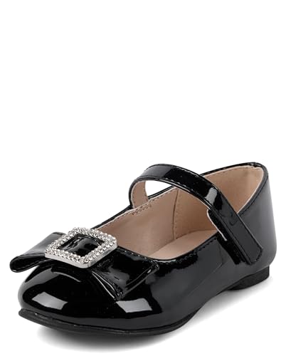 The Children's Place,Baby Girls and Toddler Closed Toe Ballet Flats,Black,4
