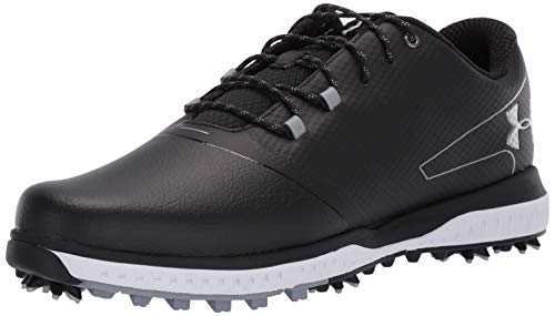 Under Armour Men's Fade RST II Golf Shoe, Black (001)/Steel, 7.5 M US