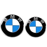 ORFORD Emblem for BMW, Replacement for Front 82mm and Rear 74mm BMW Emblem Badge for BMW 3-Series, 5-Series, 6-Series, 7-Series, X1, X3, X5 Blue & White
