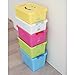 Time Concept Kids Smile Plastic Storage Box - Small, White - Clothing Bin, Toy Container, Stackable Organizer