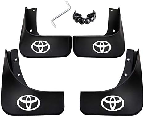 Front & Rear Molded Splash Guard Fender White Logo Car Mudguard Mud Flaps Cover for Corolla 2014-2018