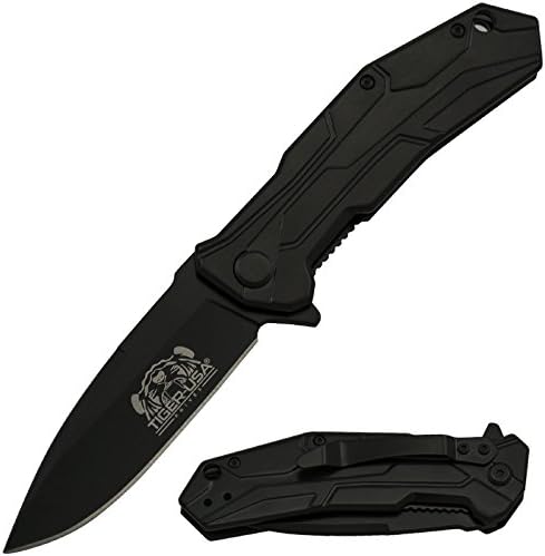 Tiger USA 8" Tactical Folding Pocket Knife with Amazing Action & Reversible Belt Clip!