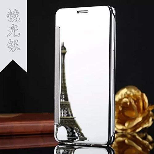 Wprie Samsung Galaxy Note 9 Clear View Flip Cover,Note 9 Case,Samsung Galaxy Note 9 Case, ACCESSORIES Clear View Standing Cover For Galaxy Note 9,Luxury Mirror Clear View Flip Stand Leather Cover For Samsung Galaxy Note 9- Silver