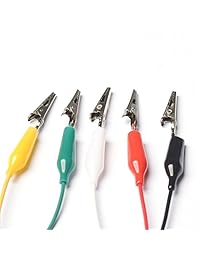 hiletgo 20 piezas y 5 colores 1.5 inch 22 AWG pinzas de cocodrilo y 1.6 inch Cable de prueba Set longitud de 20.5 inch para Arduino Raspberry Pi (2 unidades) paquetes)