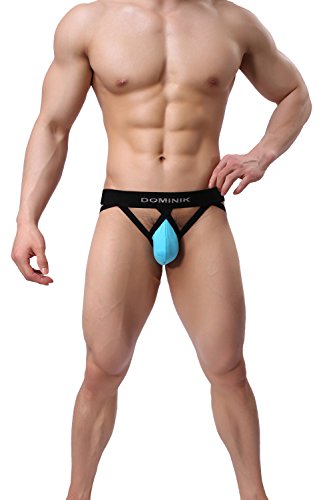 Dominik Jock Straps Thong Underwear, 10 Colors, Mens (L, Turquoise Blue)