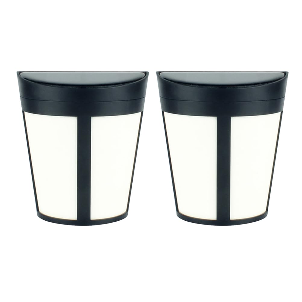 Uonlytech 2pcs 6LED Solar Wall Lamp Outdoor Solar Lamp Garden Light Waterproof Garden Fence Warm Light