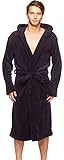 Wanted Mens Bathrobe Hooded Robe Plush Micro Fleece with Front Pockets