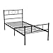 GreenForest Twin Bed Frame Platform with Headboard and Stable Metal Slats Mattress Base Boxspring Replacement, Black