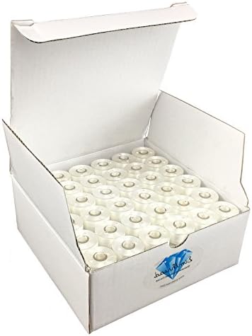 144 Prewound Bobbin Embroidery Thread Size A (SA156, Class 15) for Brother Janome etc Embroidery Machines (White)