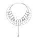 Aukmla Beaded Tassel Anklet Boho Summer Foot Chain Fashion Ankle Bracelet for Women Barefoot Sandal Beach Jewelry Adjustable (Silver)