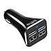 Car charger, ZoiyTop 48W Dual Port USB Car Charger, Quick car usb adapter for iPhone7/7Plus/6/6s/6plus/6s plus, iPad Pro/Air2/mini, Galaxy S7 /S6 / Edge / Plus, Samsung, LG, Motorola, HTC(Black)