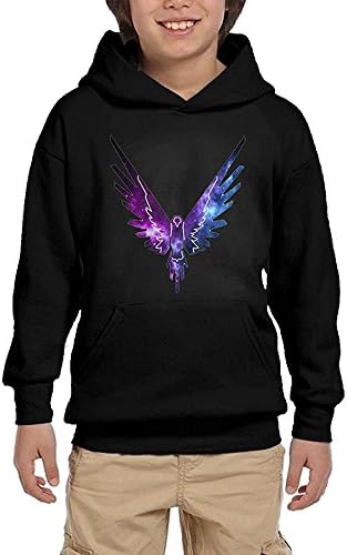 TRIES Logan Paul Galaxy Maverick Youth Sweatshirt Youth Hoodie Boys Sweater Girls Pullover Hooded Sweatshirt (L, Black)