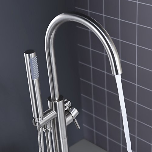 Artiqua Freestanding Tub Filler Bathtub Faucet Brushed Nickel Floor
