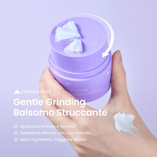 caraseoul Gentle Grinding Butter Makeup Remover - Korean Face Cleanser, BHA Salicylic Acid & Bakuchiol, Waterproof Makeup Remover Hygienic, Vegan [Gentle on Eyes and Sensitive Skin] (50ml)