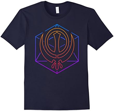 Mens Psychedelic Khanda | Sikh T-Shirt Medium Navy