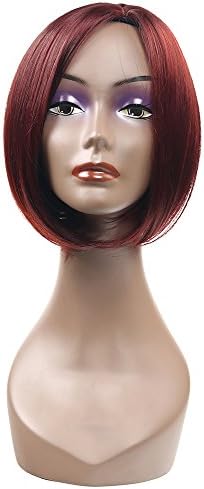 Secretgirl Straight Short Synthetic Hair Red Bob Wigs None Lace Cosplay Wig for Women (99J)