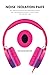 rockpapa Grade Wired Headphones with Microphone, Lightweight Foldable Stereo Bass Headphones with No-Tangle Cord & 3.5mm Jack for Women/Kids, Laptop Tablet Airplane Chromebooks Pink