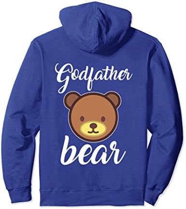 Unisex Funny Godfather Bear Hoodie Fathers Day Birthday Saying Small Royal Blue