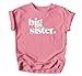 Bold Big Sister Colorful Sibling Reveal Announcement T-Shirt for Baby and Toddler Girls Sibling Outfits Mauve Shirt 2T