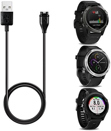 Garmin Fenix 5 / 5S / 5X Charger, LingAo Replacement USB Data Sync Charging Cable Wire for Garmin Fenix 5 / 5S / 5X / Forerunner 935 / Quatix 5 / Quatix 5 Sapphire / Vivoactive 3 Smart Watch (Black)
