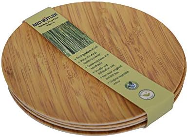 RED BUTLER Bamboo Fibre Plate (Wooden, 8-inch) - Set of 4