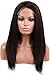 Italian Yaki Wig Brazilain Virgin Natural Color Kinky Straight Lace Front Human Hair Wigs with Baby Hair Around for Black Women (14 inch lace front wig)