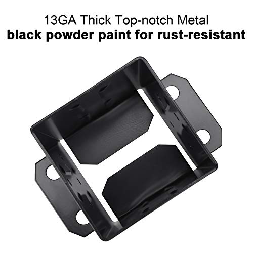 Eapele 4x4 Wood Fence Post Anchor Base, 13GA Thick Steel and Black