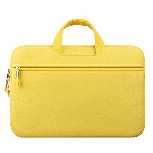 Ecokaki Canvas Handbag Liner Package Computer Laptop Sleeve Case Tablet Cover Bag for Mac Book Yellow