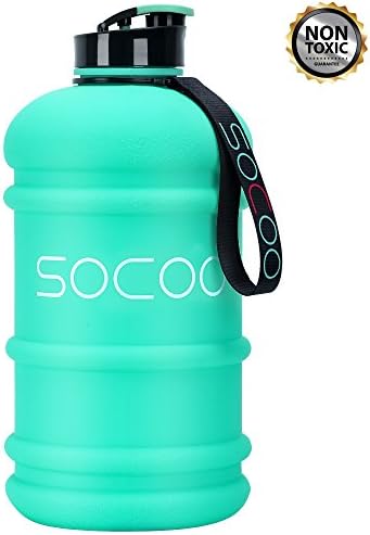SOCOO 75oz/2.2L Half Gallon Water Bottle Odorless Sport Water Jug BPA Free Hydro Jug Leak Proof Reusable Plastic Kids Water Bottles for Men Women Fitness Gym Outdoor