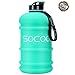SOCOO 2.2L Water Jug Motivational Workout Fitness Bottle/BPA-Free for Gym Athletic Outdoor Plastic Sports Large Bottle 77 Ounce /45OZ/35OZ (Coating Mint, 2.2L/77OZ)