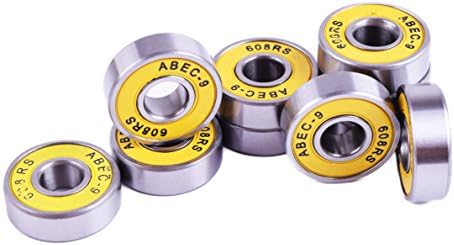 Waypower 10 PSC ABEC 9 Precision 608-9 ZZ Skateboard Longboard Bearings Yellow Sliver