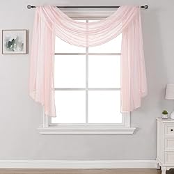 DONREN Luxury Sheer Window Scarf for Window