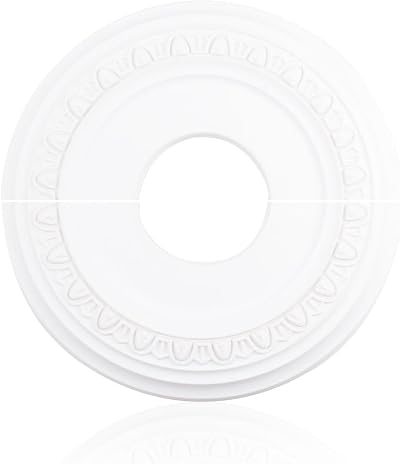 INCREWAY PU Ceiling Medallion 12 in OD x 4 in ID Split Light Fixture Cover