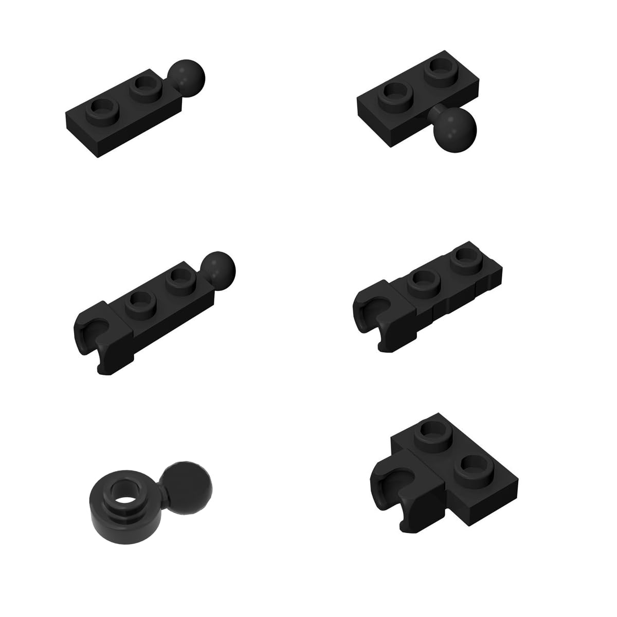 Photo 1 of 100 Piece Classic Building Plate Bulk, 1x2 with Ball End and Friction End Socket on Ends Compatible with Lego Parts and Pieces