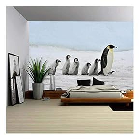 Emperor Penguin with Chick Snow Hill, Antarctica 2010 on The Icebreaker Kapitan Khlebnikov - Removable Wall Mural | Self-Adhesive Large Wallpaper - 66x96 inches