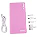20000mAh USB External Battery Backup Power Bank for Tablet PC Smart Phone iPhone Samsung BlakBerry Nokia HTC MP3 MP4 Pink