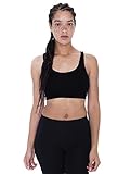 American Apparel Women's Cotton Spandex Crop Tank, Black, Large