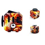 Ratoop Fidget Cube Relieves Stress and Anxiety Attention Toy for Work, Class, Home (Flames)